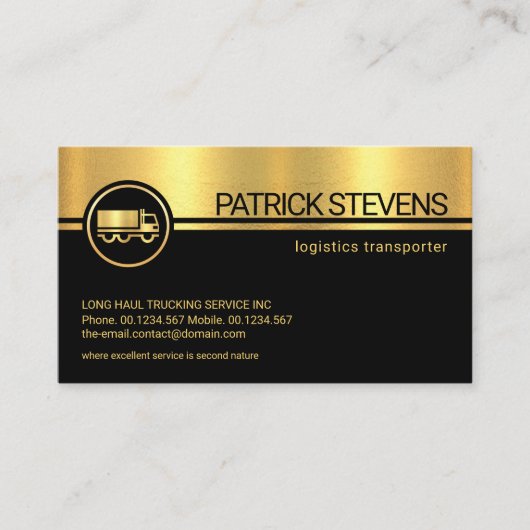 Professional Black Stripes Gold Texture Startup Visitekaartje (Voorkant)