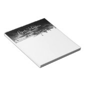 Professional Black White Abstract script Notitieblok (Schuin)
