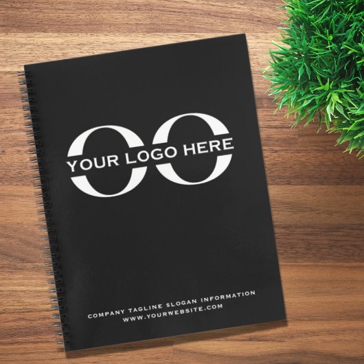 Professional Black White Company Brand Notitieboek