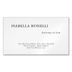Professional Black White Minimalist Plain Creative Magnetisch Visitekaartje