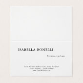 Professional Black White Minimalist Plain Creative Visitekaartjes (Buitenkant ongevouwen)