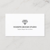 Professional Black White Modern Diamond Logo Visitekaartje (Achterkant)