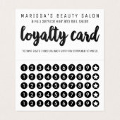 Professional Black White Modern Loyalty Visitekaartjes (Binnenkant ongevouwen)