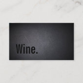 Professional Black Wine Minimalist Sommelier Visitekaartje (Voorkant)