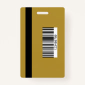 Professional Blue Brown Staff Identification ID Badge (Achterkant)