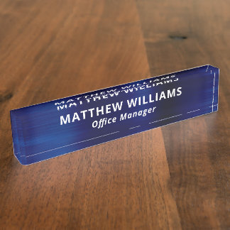 Professional Blue Faux Metal Custom Naambordje