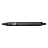 Professional Blue Gold Initiaal Logo Zwarte Inkt Pen (Voorkant)