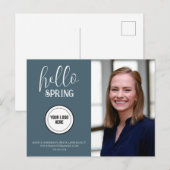 Professional Blue Hallo Spring Real Estate Briefkaart (Voorkant / Achterkant)