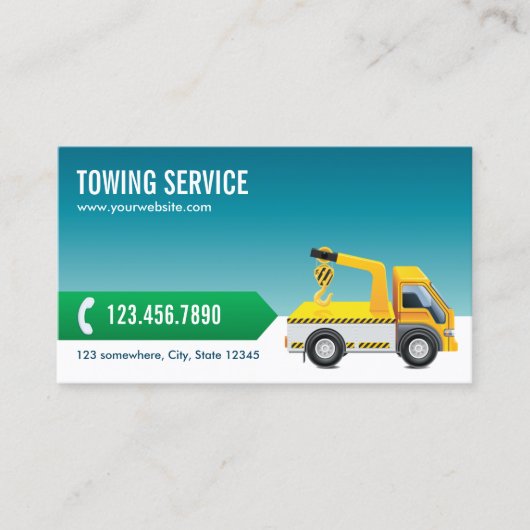 Professional Blue Towing Service Visitekaartje (Voorkant)