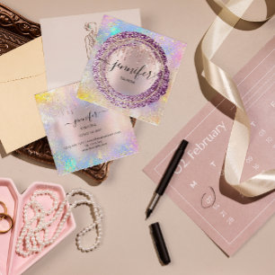 Professional Boutique Shop Glitter Berry Holograaf Vierkante Visitekaartje