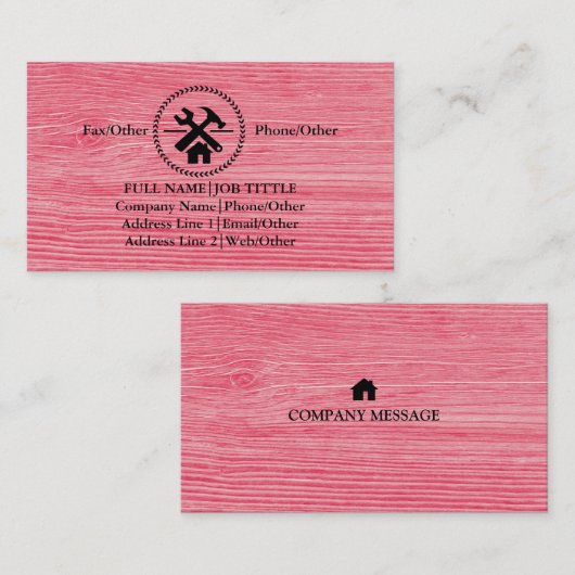 Professional Builder Carpenter Tools Woodworking Visitekaartje (Voorkant / Achterkant)