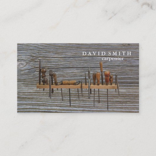 Professional Builder Carpenter Tools Woodworking Visitekaartje (Voorkant)