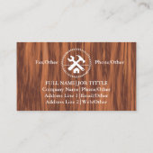 Professional Builder Carpenter Tools Woodworking Visitekaartje (Achterkant)