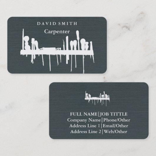 Professional Builder Carpenter Tools Woodworking Visitekaartje (Voorkant / Achterkant)