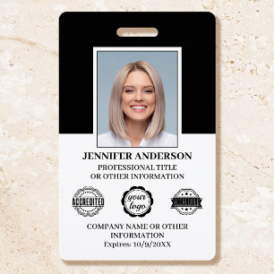 Professional Business Employee ID Security Black Badge
