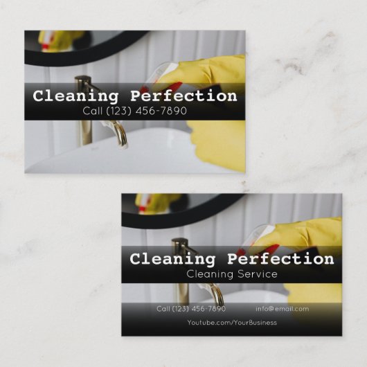 Professional Business Home Cleaning Service Visitekaartje (Voorkant / Achterkant)