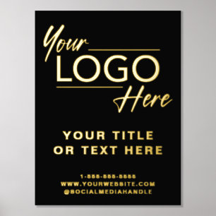 Professional Business Logo Black Gold Folie Afdrukken