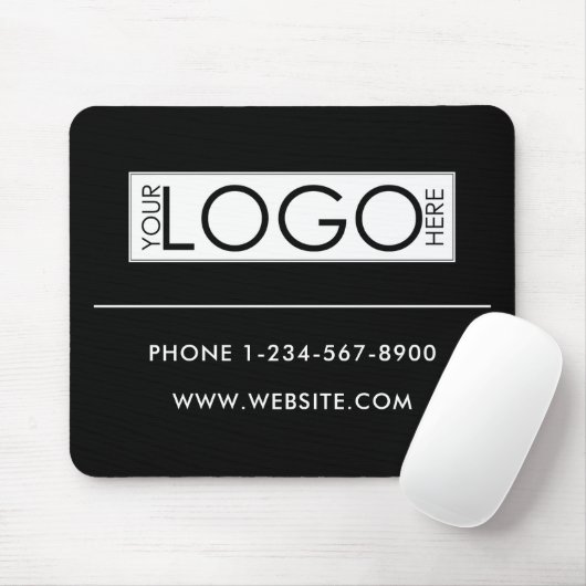 Professional Business Logo Contact Details Simple Muismat (Met muis)