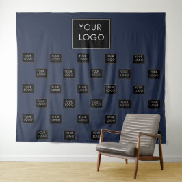Professional Business Logo Navy Fair Backdrop Wandkleed