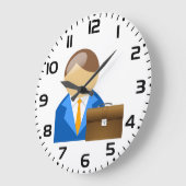 Professional Businessman Icon with Briefcase Grote Klok (Hoek)