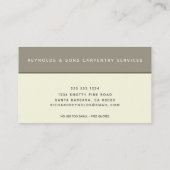 Professional Carpentry Tools  Sepia Visitekaartje (Achterkant)