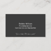 Professional Cartoon Contractor Plumbing Service Visitekaartje (Achterkant)