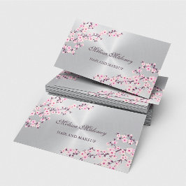 Professional Cherry Blossom Pink Silver Visitekaartje
