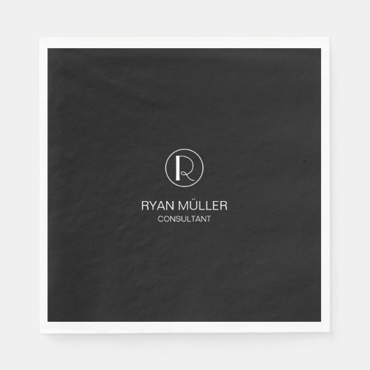 Professional Chic Elegant Plain and Monogram Servet (Voorkant)