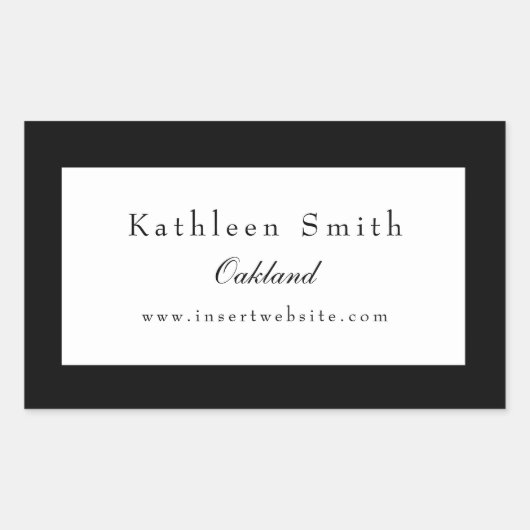 Professional Classic Black en White Rechthoekige Sticker (Voorkant)