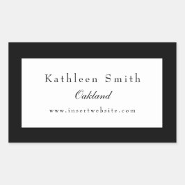 Professional Classic Black en White Rechthoekige Sticker