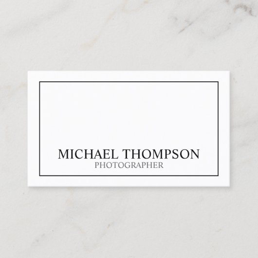 Professional Classic Black en White Visitekaartje (Voorkant)