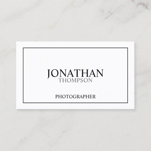 Professional Classic Black en White Visitekaartje (Voorkant)