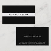 Professional Classic Black ~ Silver Metal Stripe Visitekaartje (Voorkant / Achterkant)