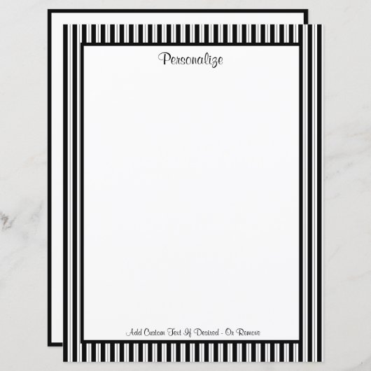 Professional Classic Black & White Stripe Patroon (Voorkant / Achterkant)