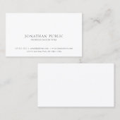 Professional Classic Clean Elegant White Visitekaartje (Voorkant / Achterkant)