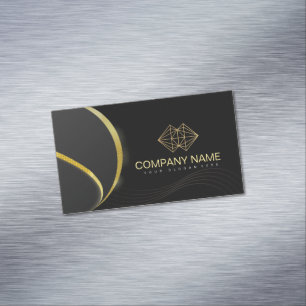 Professional Classic Elegant Black Gold Magnetisch Visitekaartje