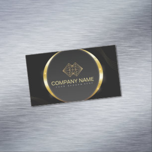 Professional Classic Elegant Black Gold Magnetisch Visitekaartje