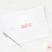 Professional classical calligraphy name custom red ronde sticker (Envelop)