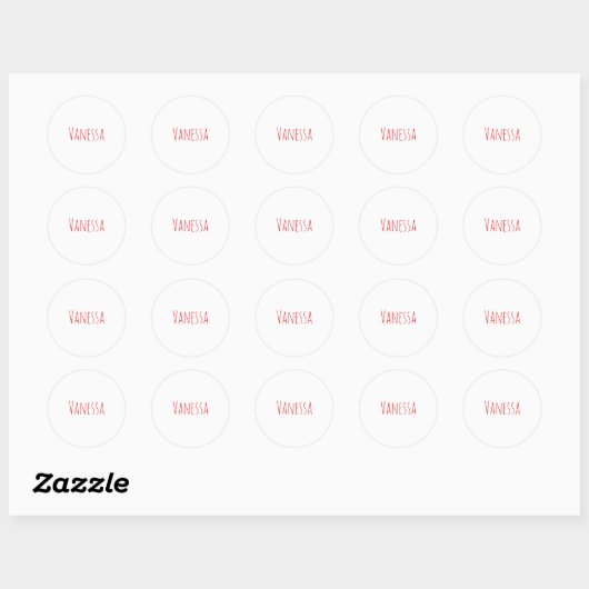 Professional classical calligraphy name custom red ronde sticker (Vel)