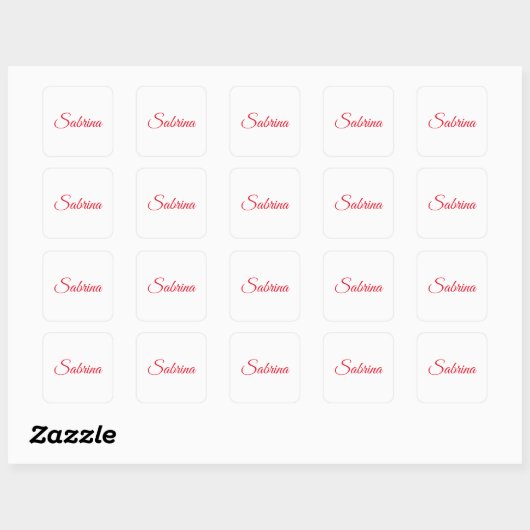 Professional classical handwriting name custom vierkante sticker (Vel)