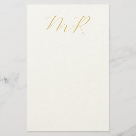 Professional Classical Monogram Minimalist Plain Briefpapier (Voorkant)