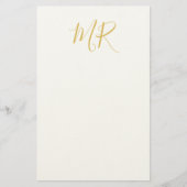 Professional Classical Monogram Minimalist Plain Briefpapier (Voorkant)