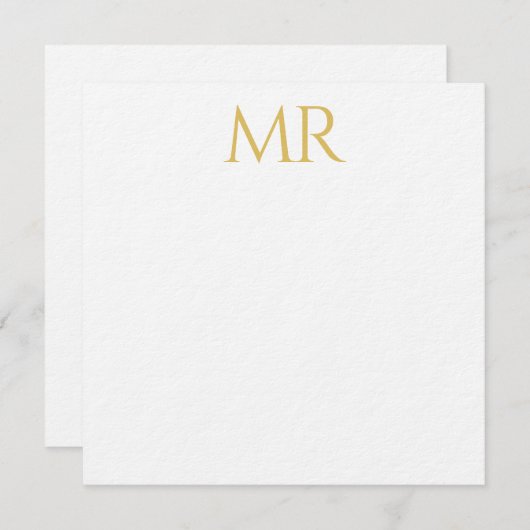 Professional Classical Monogram Minimalist Plain Notitiekaartje (Voorkant / Achterkant)