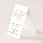 Professional Classical Monogram Minimalist Plain Visitekaartjes (Voorkant)