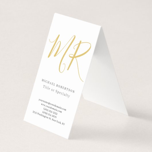 Professional Classical Monogram Minimalist Plain Visitekaartjes (Voorkant)