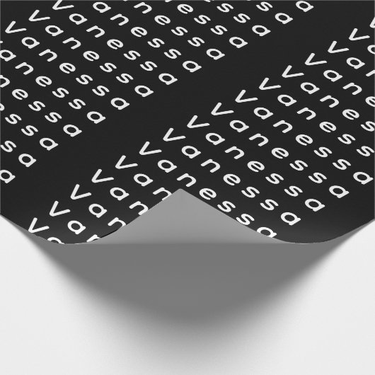 Professional classical plain name custom black cadeaupapier (Hoek)