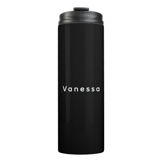 Professional classical plain name custom black thermosbeker (Voorkant)