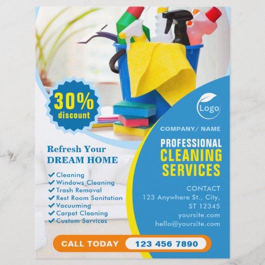 Professional Cleaning Service Business Flyer (Voorkant)