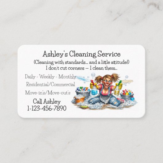 Professional Cleaning Service Design Visitekaartje (Voorkant)