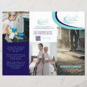 Professional cleaning services leaflet aqua blue flyer (Achterkant)